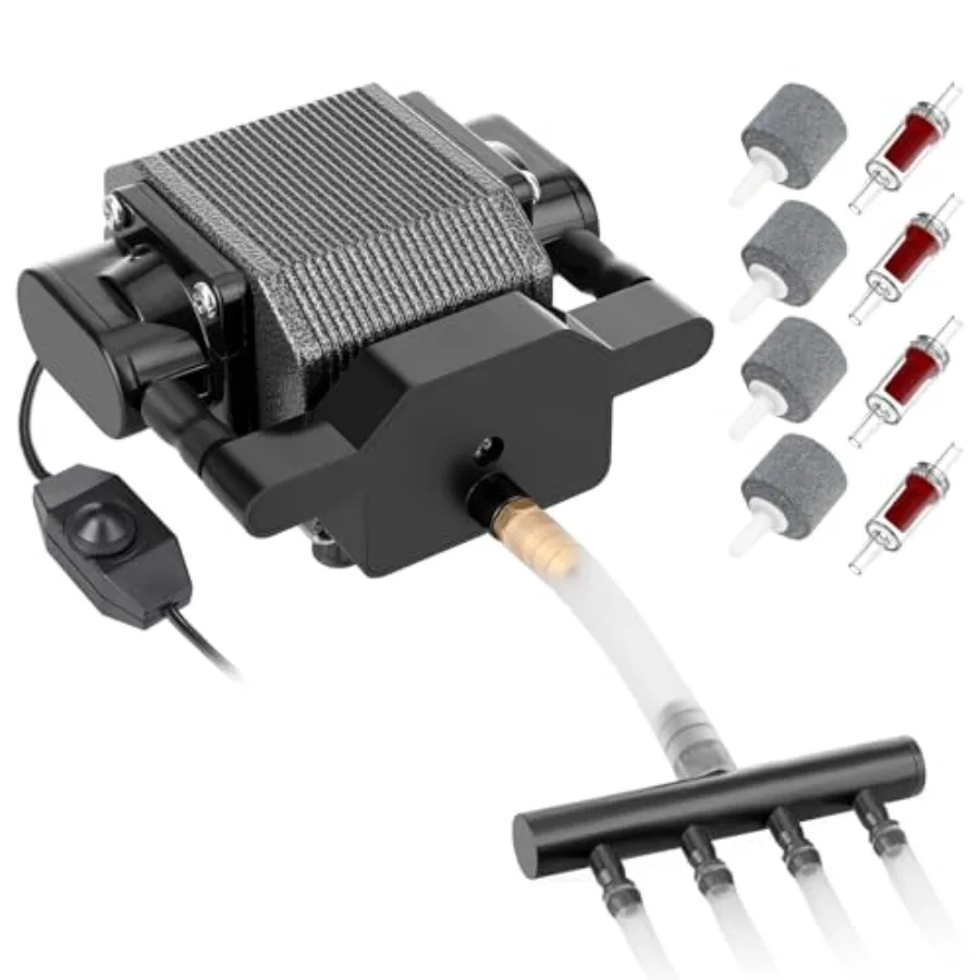 

6/8/16W Quiet Fish Tank Air Pump 200/317/475GPH High Pressure Aquarium Air Pump Commercial Air Pump Pond Aerator Bubbler Hydrop