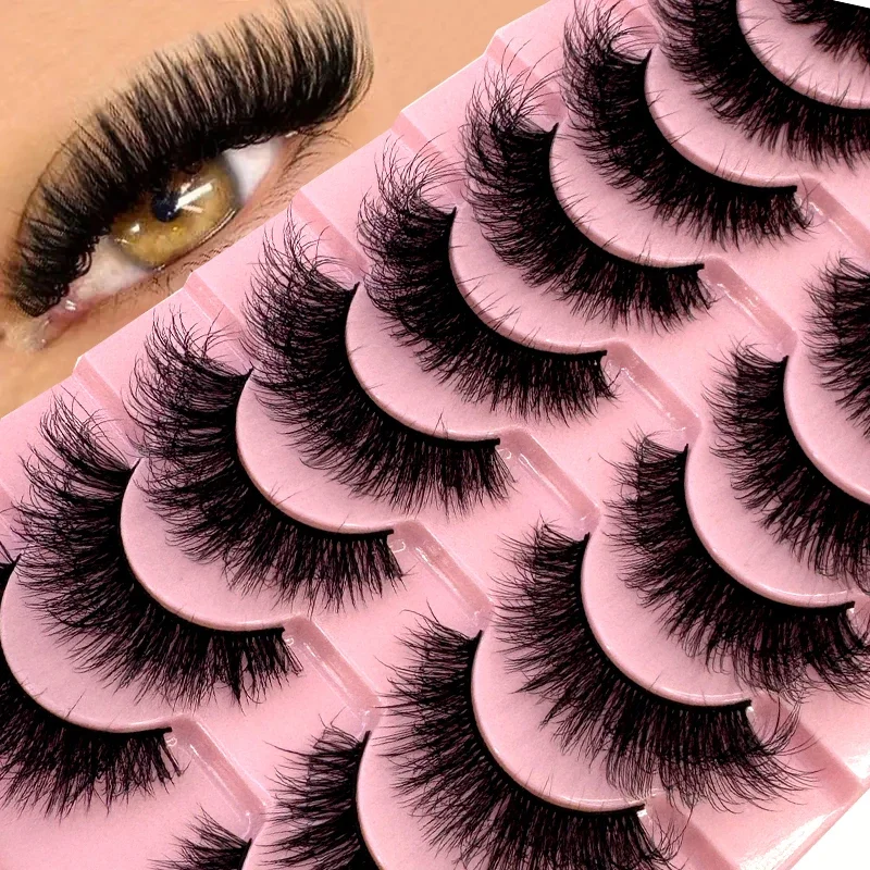 AMSDCN 10 pairs 3D false eyelashes natural false eyelashes soft, thick, curled and extended false eyelashes