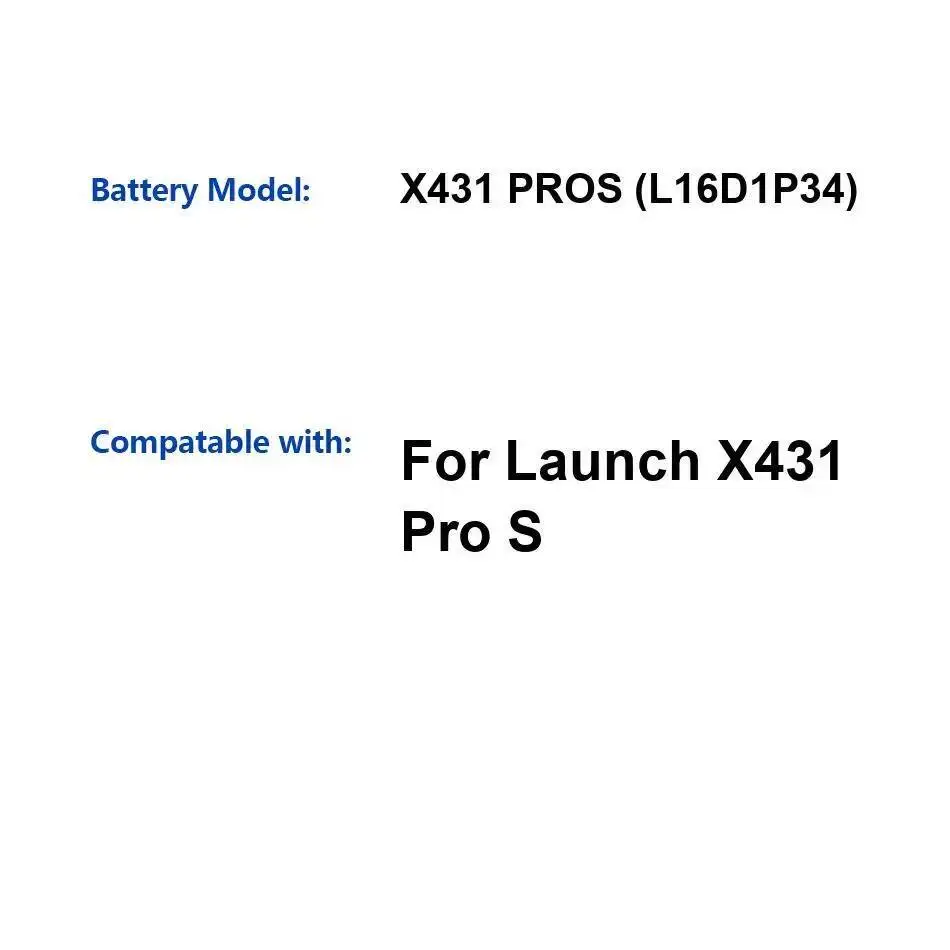 

Tablet Battery Long-Lasting For Launch X431 Pro S Pros L16D1P34 4850Mah