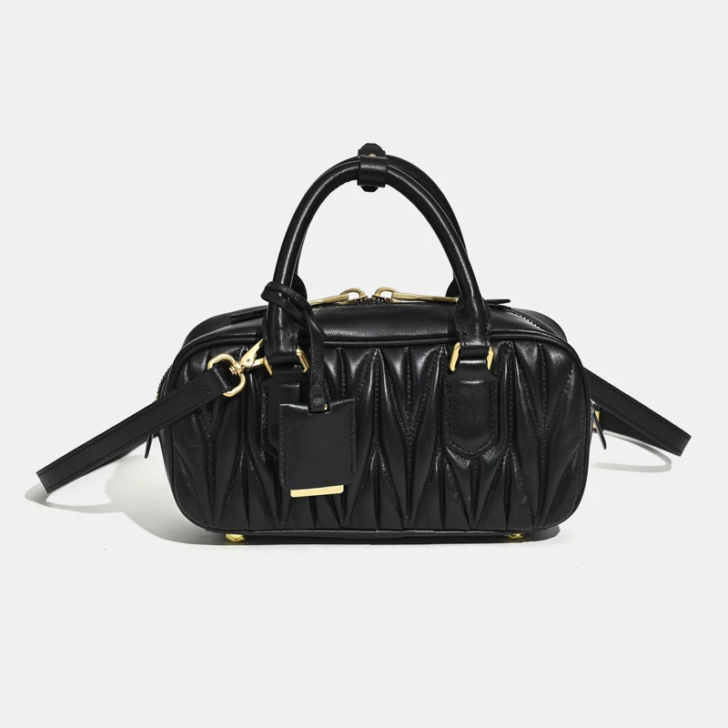 Luxe merkontwerp damestassen echt leer dameshandtassen mode gouden slot schoudertassen vrouw naaien vierkante crossbody tassen