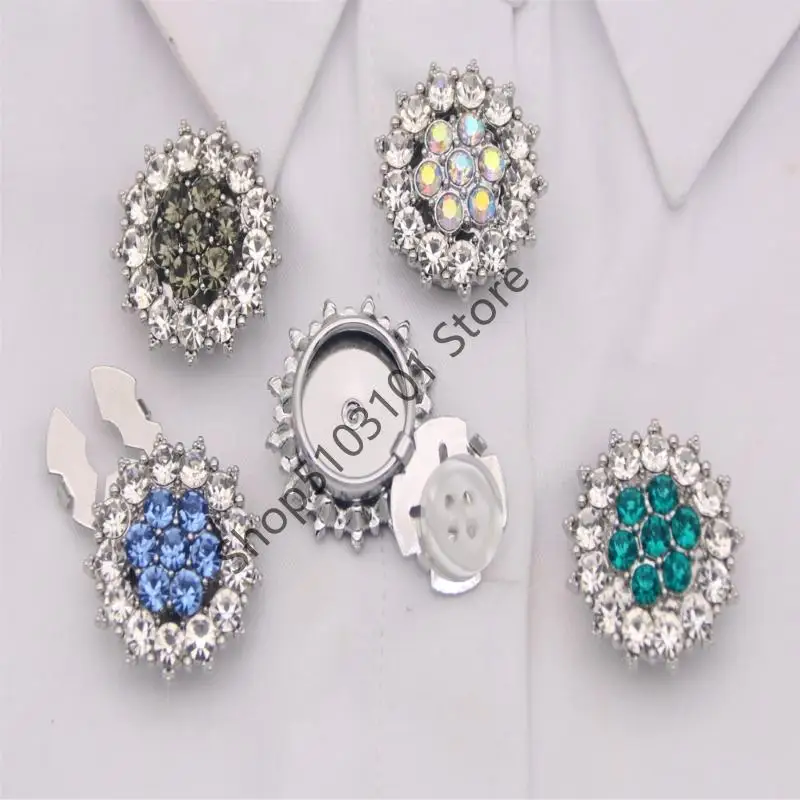 X6he أنيقة متعددة الألوان الأزرار الكفائحة خفيفة الوزن تصميم مقطع سهلة على حزب العمل قميص مجوهرات المجوهرات