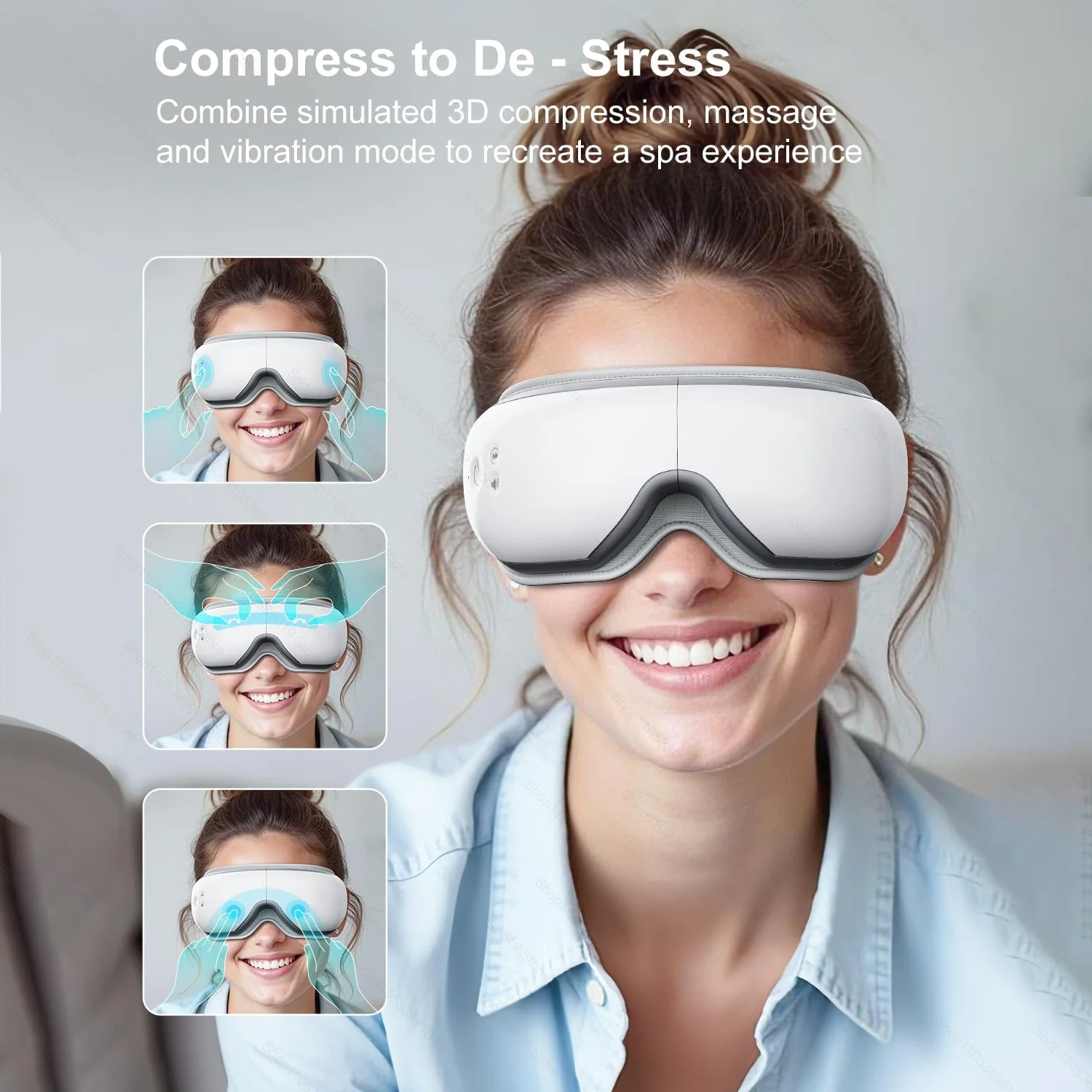Eye Massager With Heat Smart Vibration Massager With Heat Airbag Compress Eye Mask Care Instrument Sleepping Eye Relax Fatigue
