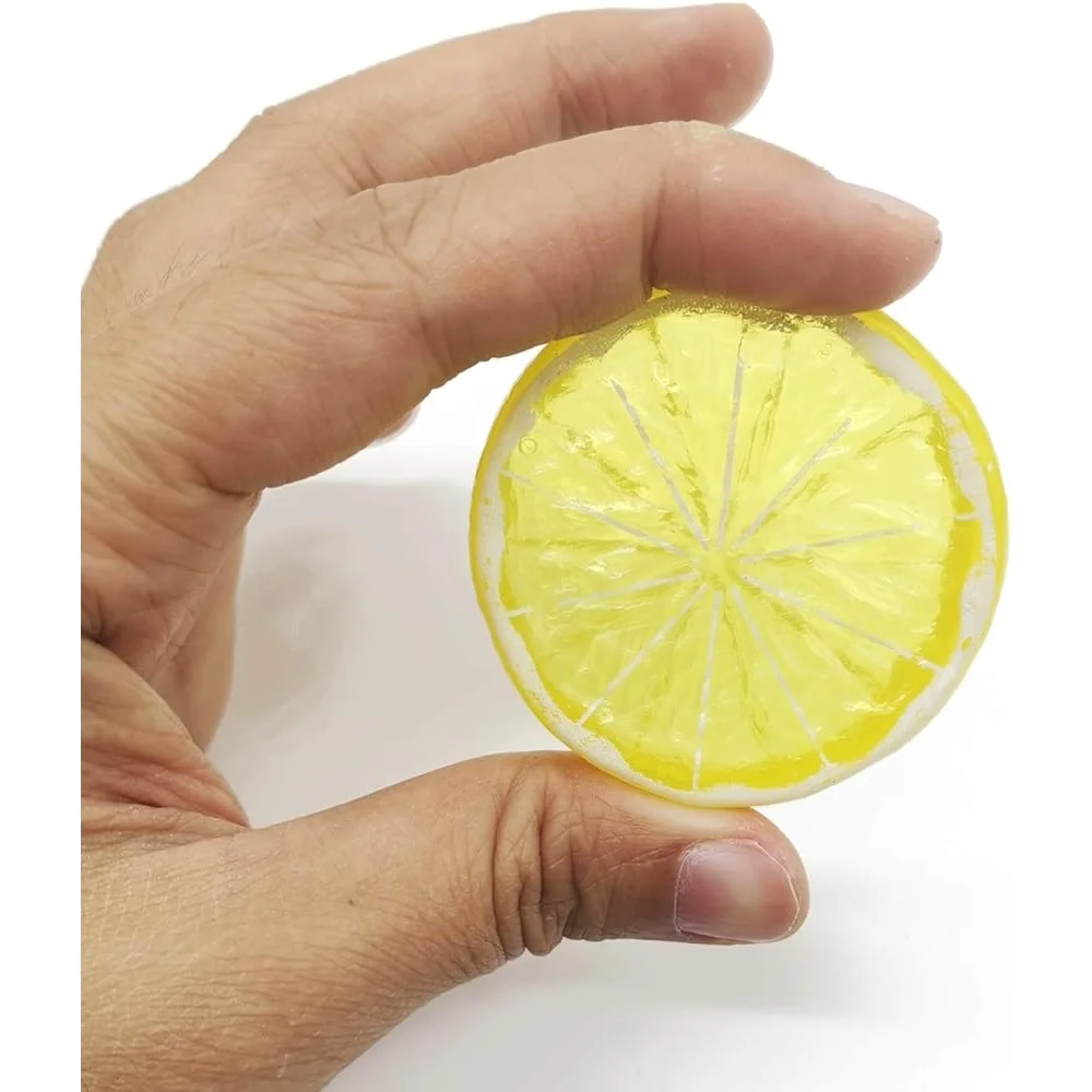 40PCS Lifelike Artificial Lemon Slices Plastic Mini Models Party Kitchen Wedding Decorative Use