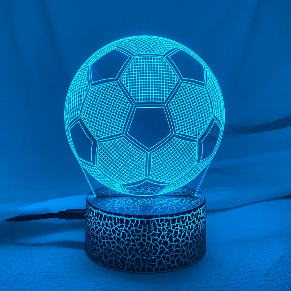 3d Illusion Child Night Light Football Ball Touch Sensor Remote Nightlight for Kids Bedroom Decoration Soccer Table Lamp Gift