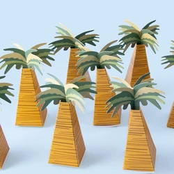 10/20/30pcs Coconut Palm Tree Paper Candy Box Hawaiian Tropical Party Decoration Gift Packaging Box summer Birthday Party favors