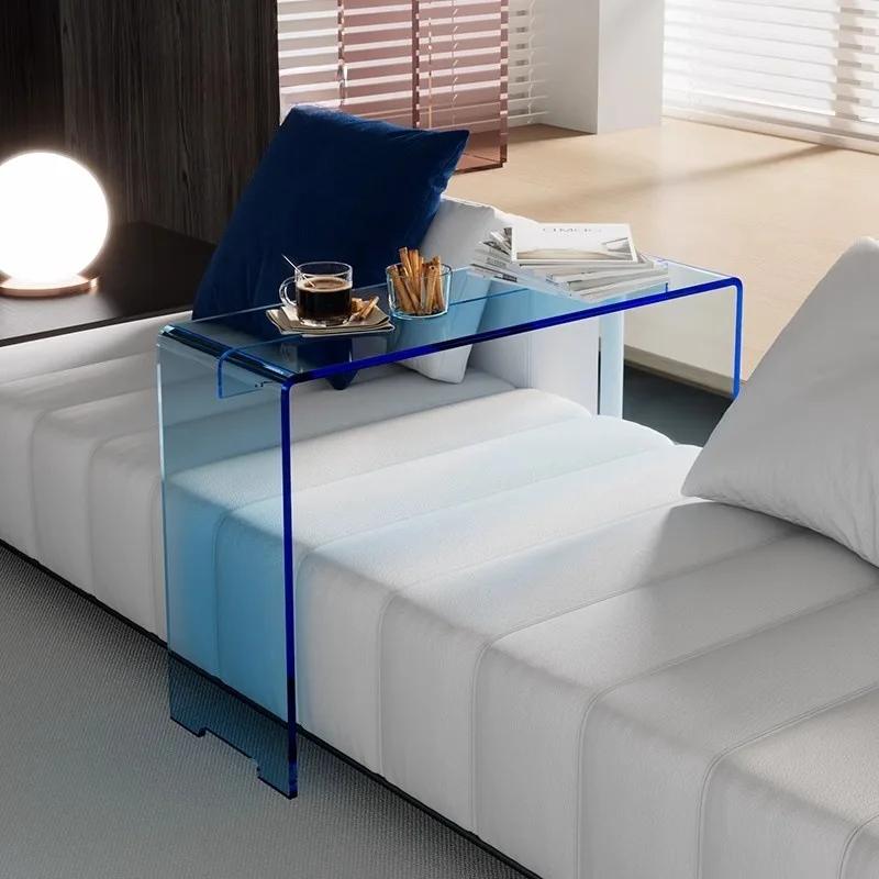 

Light luxury minimalist sofa, cross a few small coffee tables on modern sofas, designer acrylic small side few, sofa card few