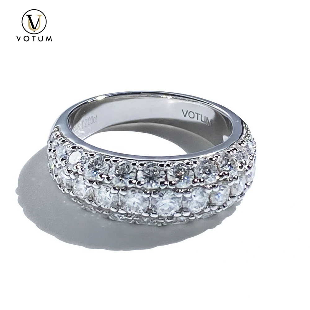 

Votum Fashion D Color Moissanite Tennis Ring with 925 Silver Gold Plated for Women Man Hiphop Sparkling Diamonds Luxury Jewelry