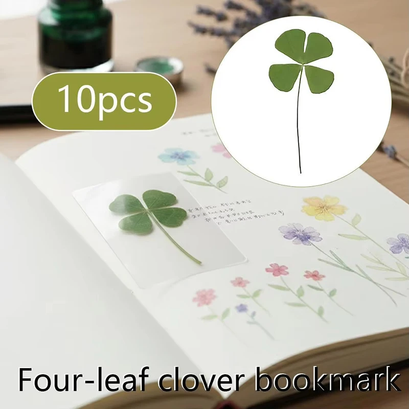 1-10Pcs Lucky Clover Four Leaf Clover Bookmarks Wedding Birthdays Gifts For Wedding Birthdays Gifts Journal Decoration Supplies