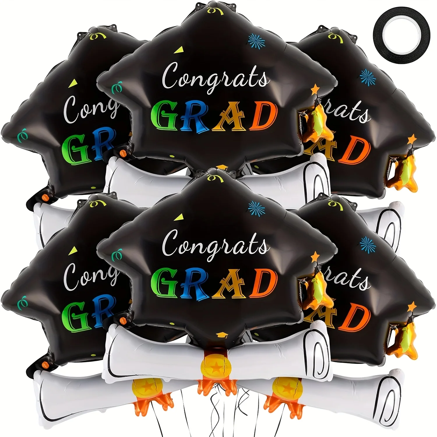 6 Balões Gigantes de Aniversário para Decoração de Festa de Formatura Escolar 2026, Balões de Hélio de Folha de Alumínio para Parabéns Doutor Laurea, Presente para Chá de Bebê
