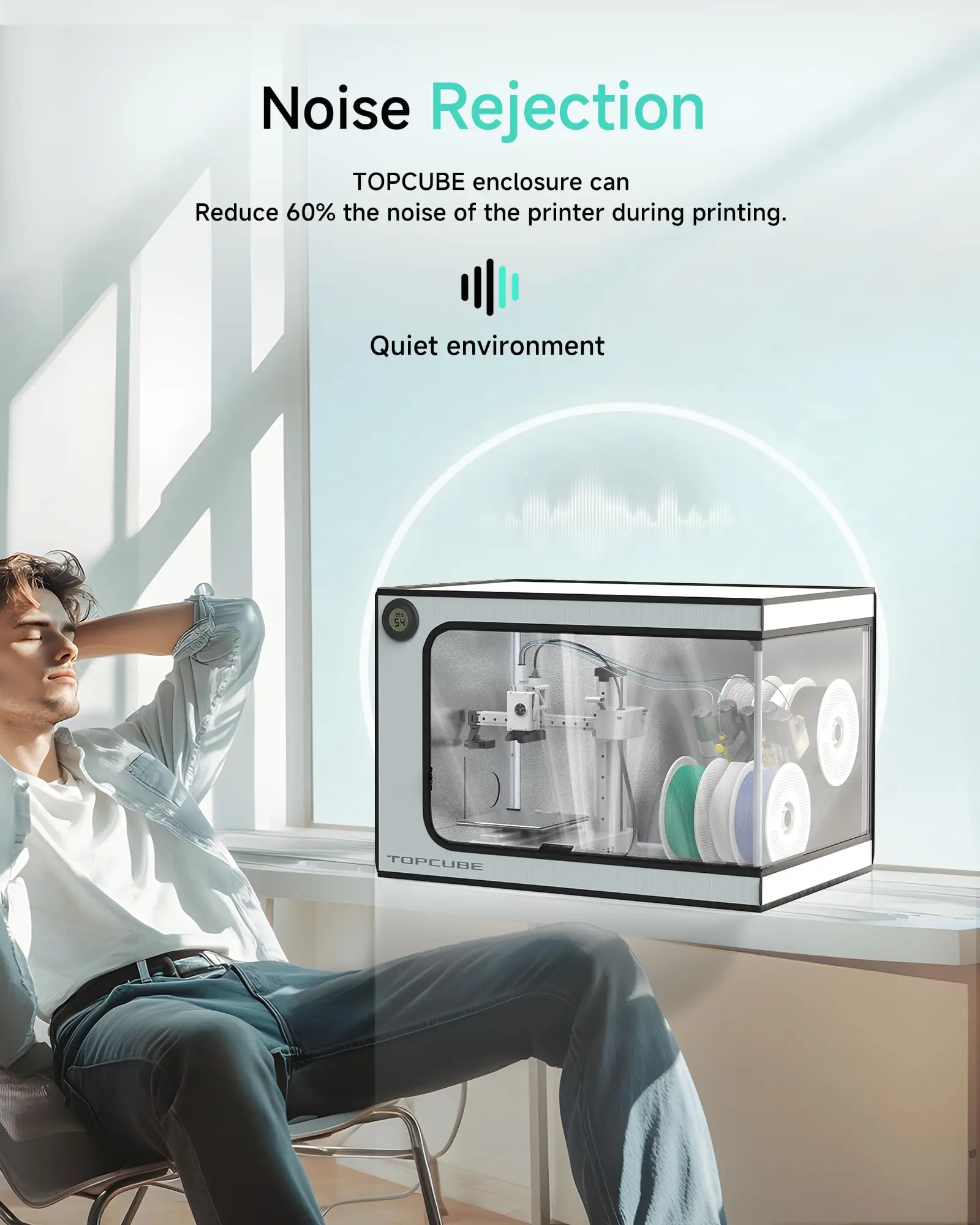Obudowa do drukarki 3D YOOPAI do Bambu Lab A1/A1 Mini Combo, zawiera obudowę ze stali nierdzewnej AMS z oświetleniem LED, ognioodporna. — zdjęcie produktu 3