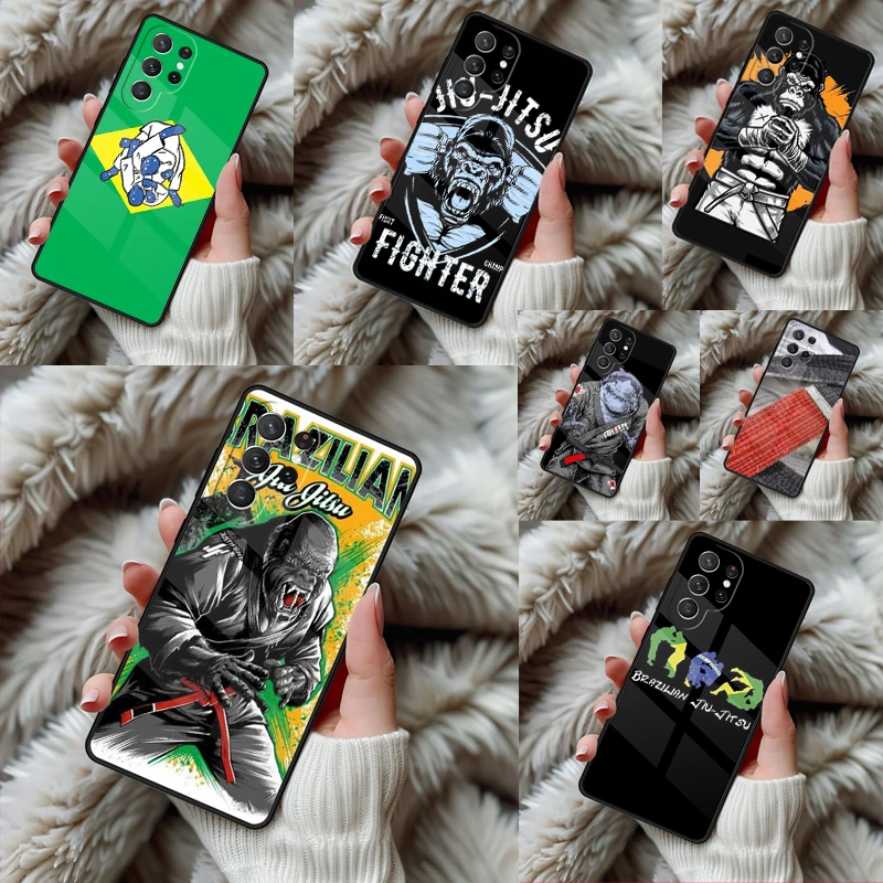 BJJ Brazilian Jiu Jitsu bumper Phone Case For Samsung Galaxy S24 S25 S26 Ultra S22 S23 Plus S21 S20 FE Note10 TPU Cover