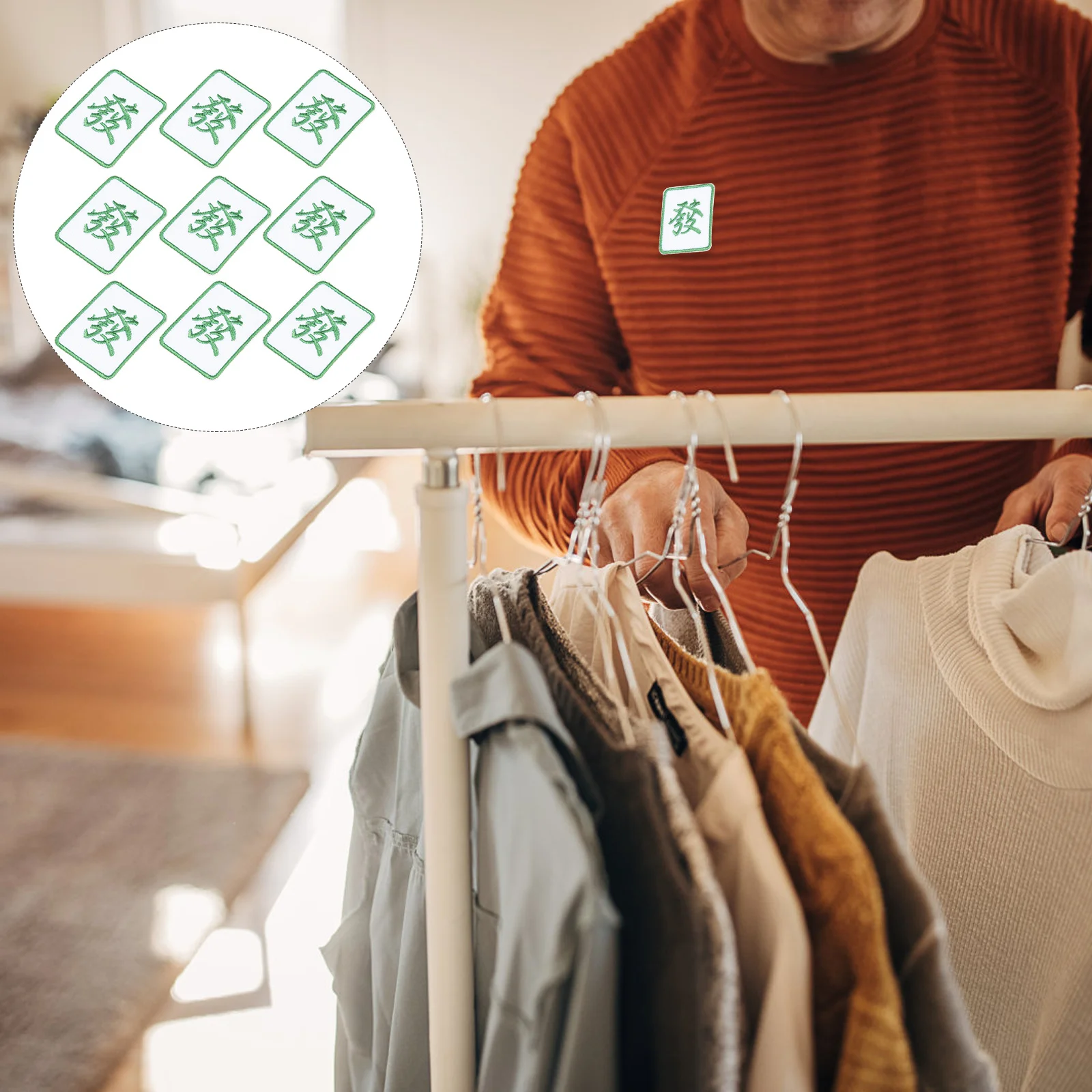 

10Pcs Decorative Clothes Patches Cute Mahjong Embroidery Design for Jackets Bags Caps Iron on Letters Sewing Craft Material