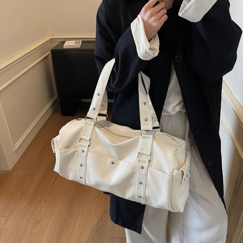 

Fashion Soft PU Leather Tote Bags for Woman French Style Luxury Bolsas Femininas Large Capacity Ladies Commute Shoulder Bag