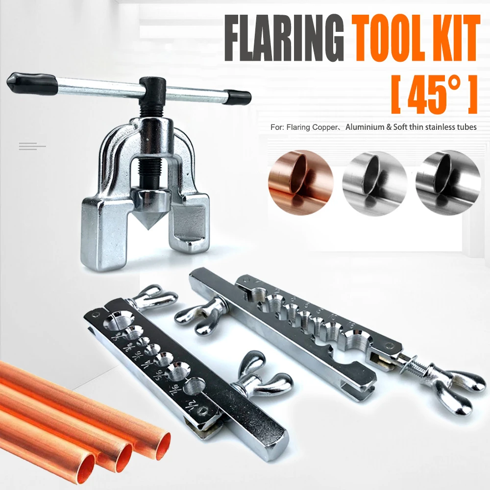 Copper Tube Expander 45 Degree Flaring Tool Kit of Copper Tube Expander Used for Reaming Copper Tubes and Other Pipes