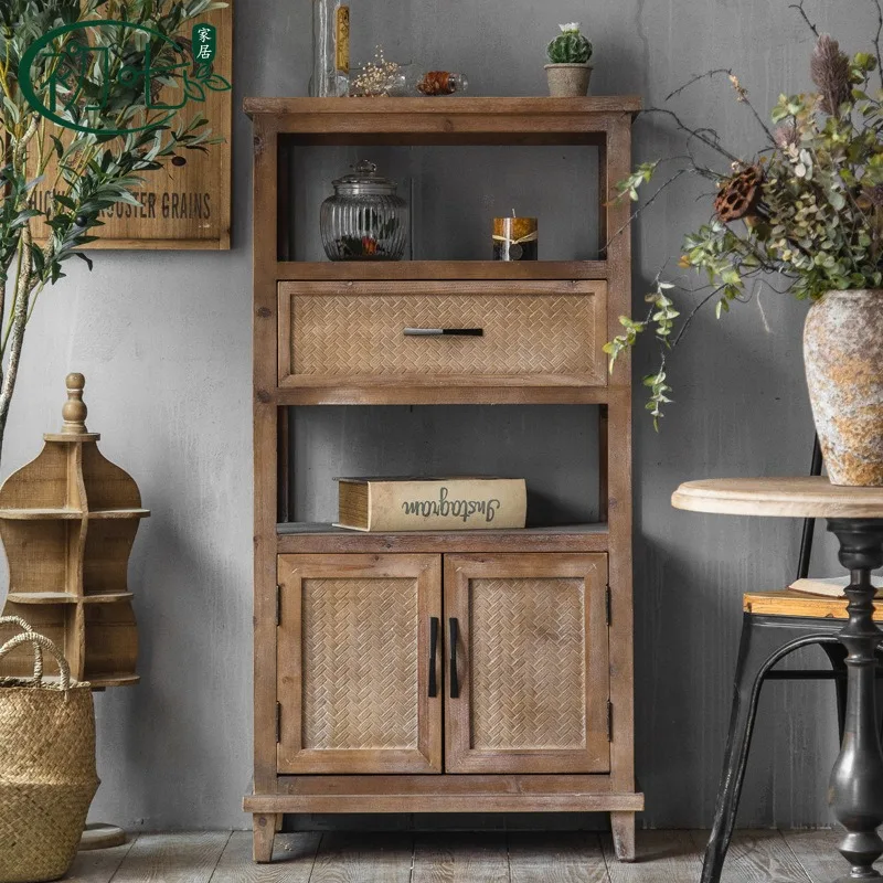 Retro and old dining side cabinets, homestay furniture, American rural decorative cabinets, photography props, porch cabinets, h