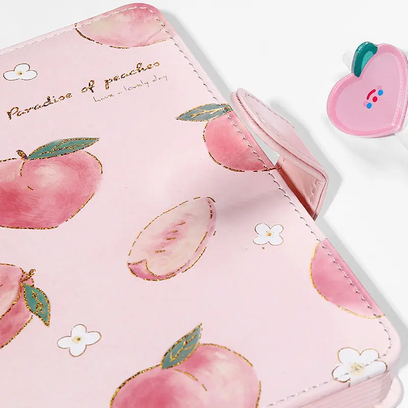 New Buckle Notebook Colored Page Fruit Pattern Notebook Student  Ledger Stationery Supplies