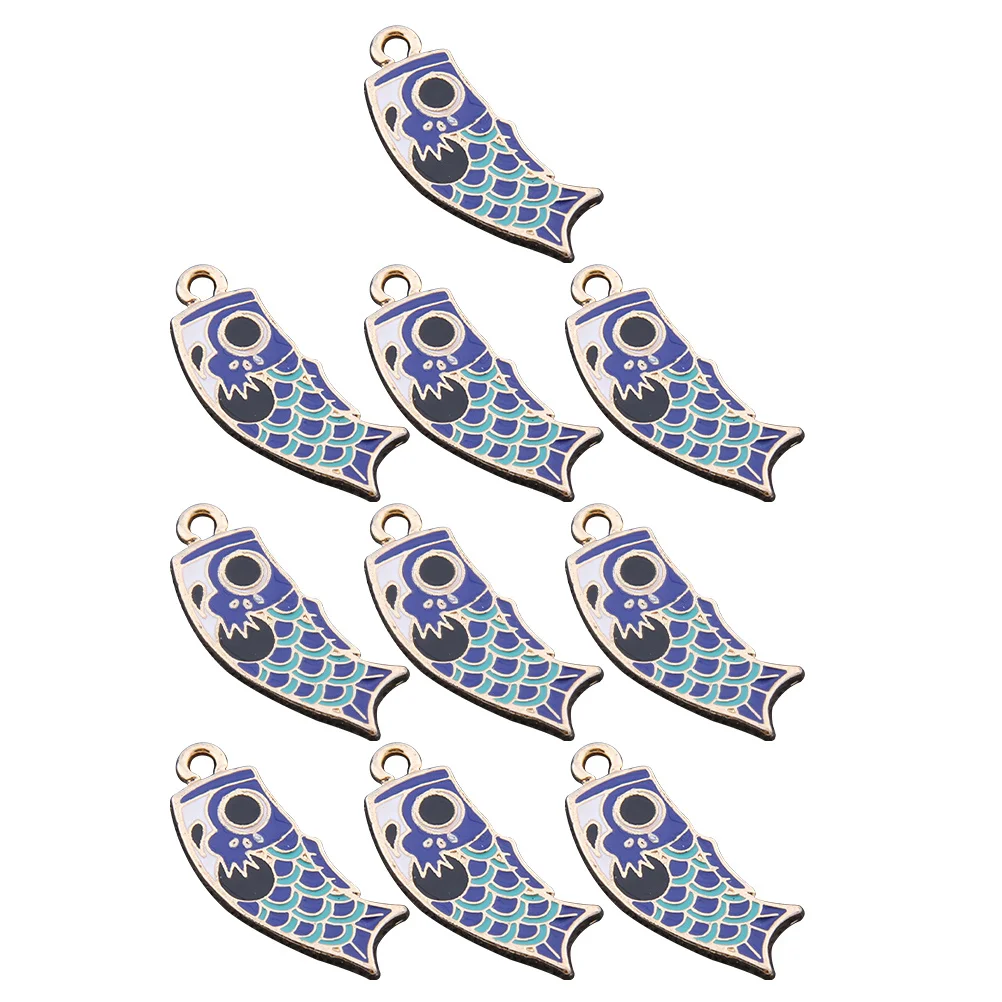 

10pcs Carp Pendant Diy Alloy Hanging Decor For Key Chain Jewelry Bag Necklace Making Earring Charm Craft Accessories