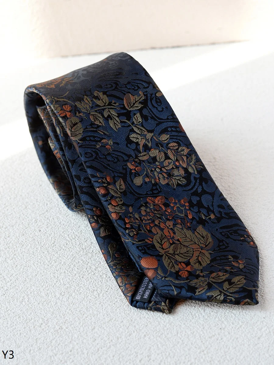 

High Quality Retro Flower Pattern Tie For Men‘s Fashionable and Personalized Business Banquet Shirt Accessories 8CM Wide Cravat