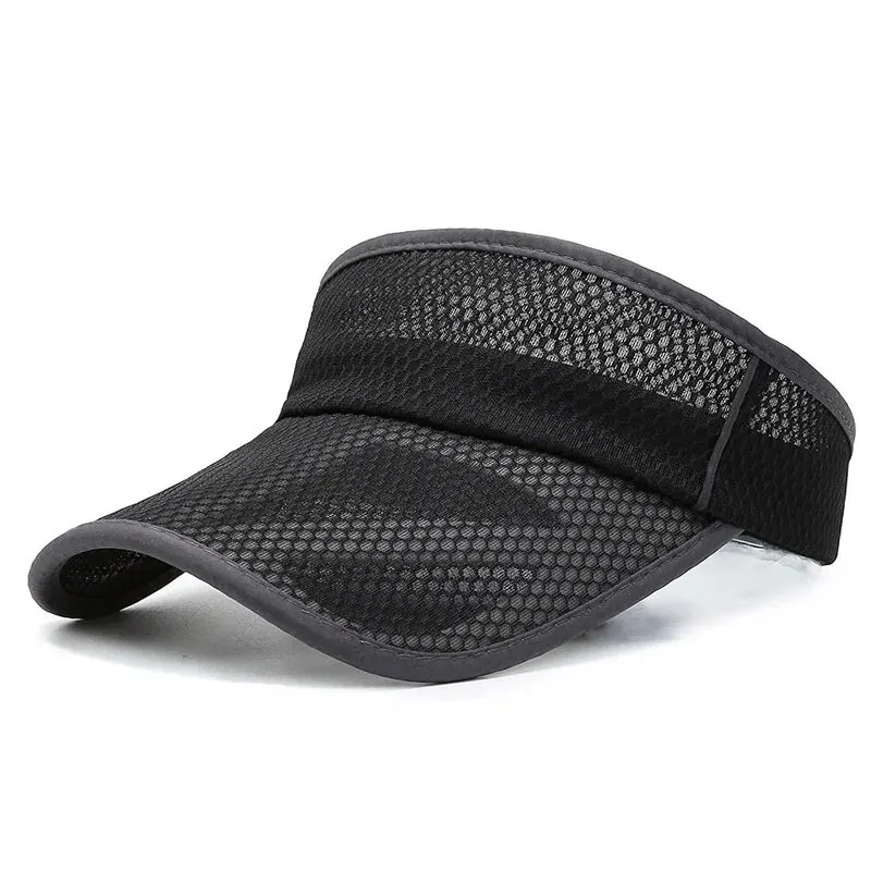 Summer Empty Top Hat Men's Sports Hat Women's Bare Plate Mesh Quick-Drying Hat Outdoor Casual Large Brim Empty Top Hat