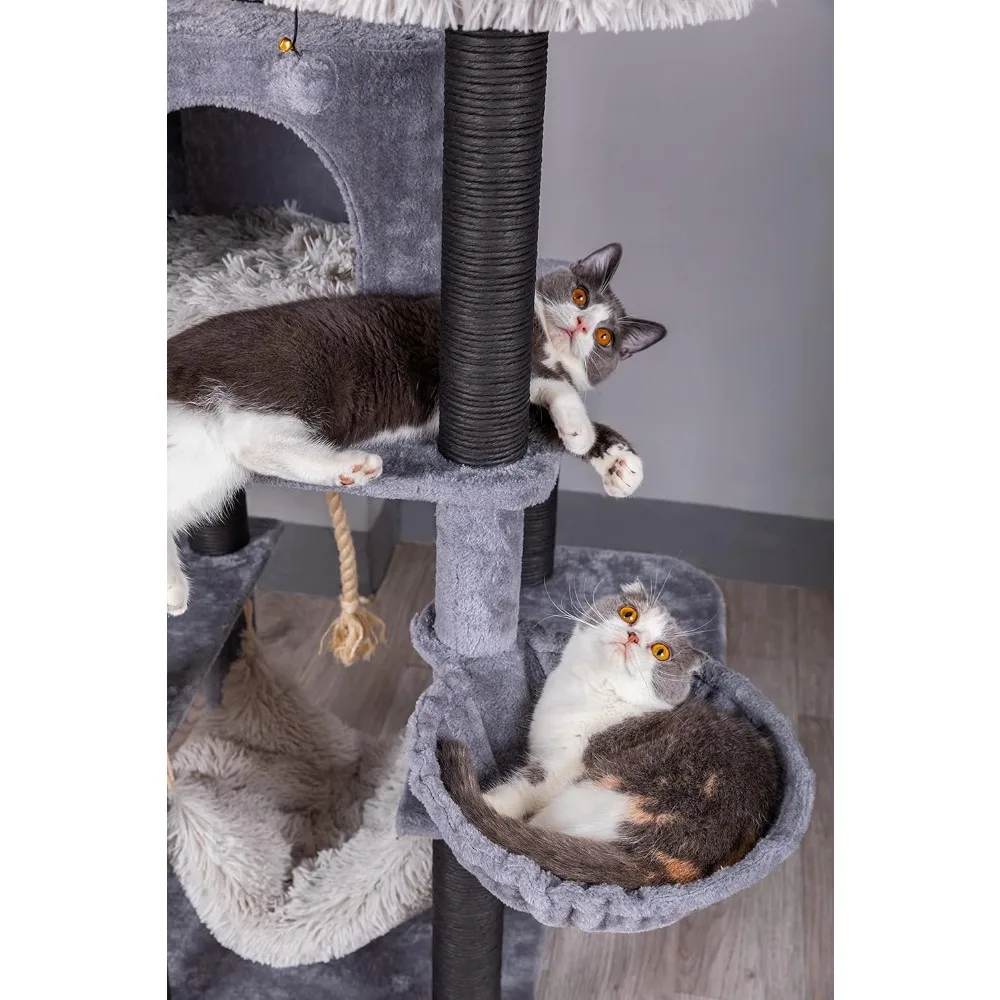 Hammock com arranhador post para gato, brinquedos do jogo, fácil de prender o seu gatinho para ficar em torno deste fácil de montar móveis