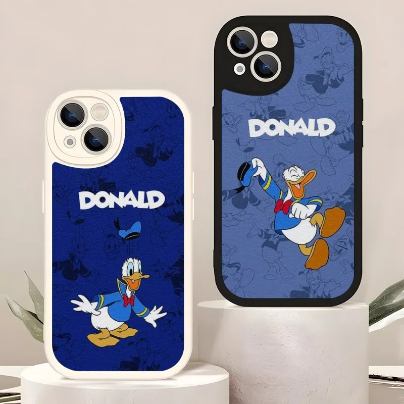 Donald Duck Phone Case For IPhone 14 11 12 13 Pro Max Mini X XR XS 7 8 Plus Lens Protection Painted Upholstered