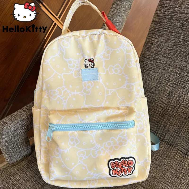 Sanrio Hello Kitty New Aesthetic Backpacks Cartoon Print Y2k Women Korean Style Trend Bags Student Lightweight Cute School Bag