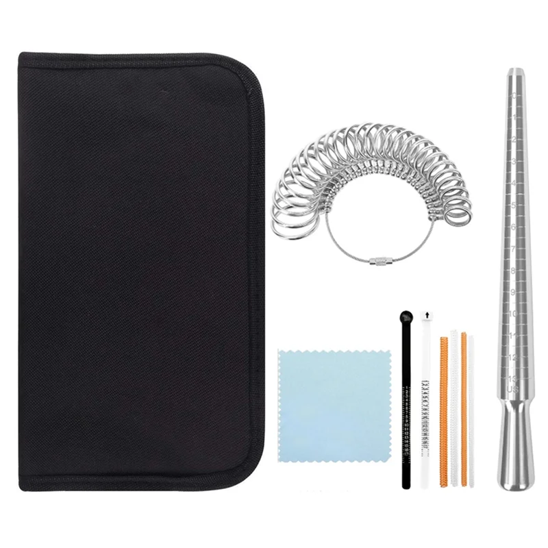 

Набор инструментов для измерения размера кольца CYL включает в себя измеритель размера кольца, регулятор размера кольца оправки, ткань для полировки ювелирных изделий