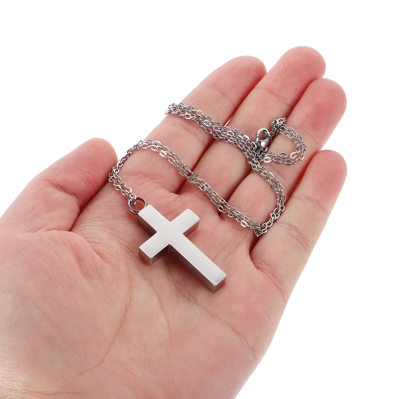 

Cross Ashes Necklace Memorial Pendant Cremation Locket Jewelry for Men Stainless Steel