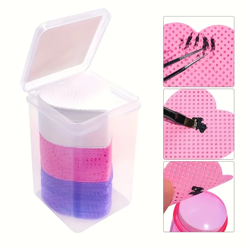 200 pieces of heart-shaped square flower shaped plum blossom pattern nail and eyelash extension adhesive wet wipes - no fragranc