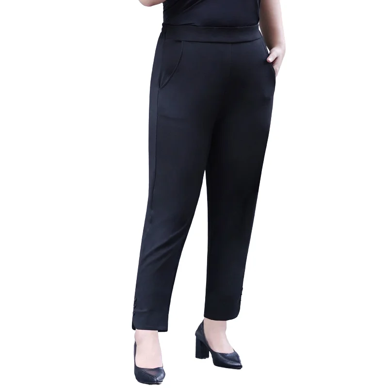 Pantalony damskie Spodnie duże ubranie Plus Size codzienne Spodnie wysokiej talia, moda uliczna koreańskie modne białe Spodnie oversize 5XL 7X