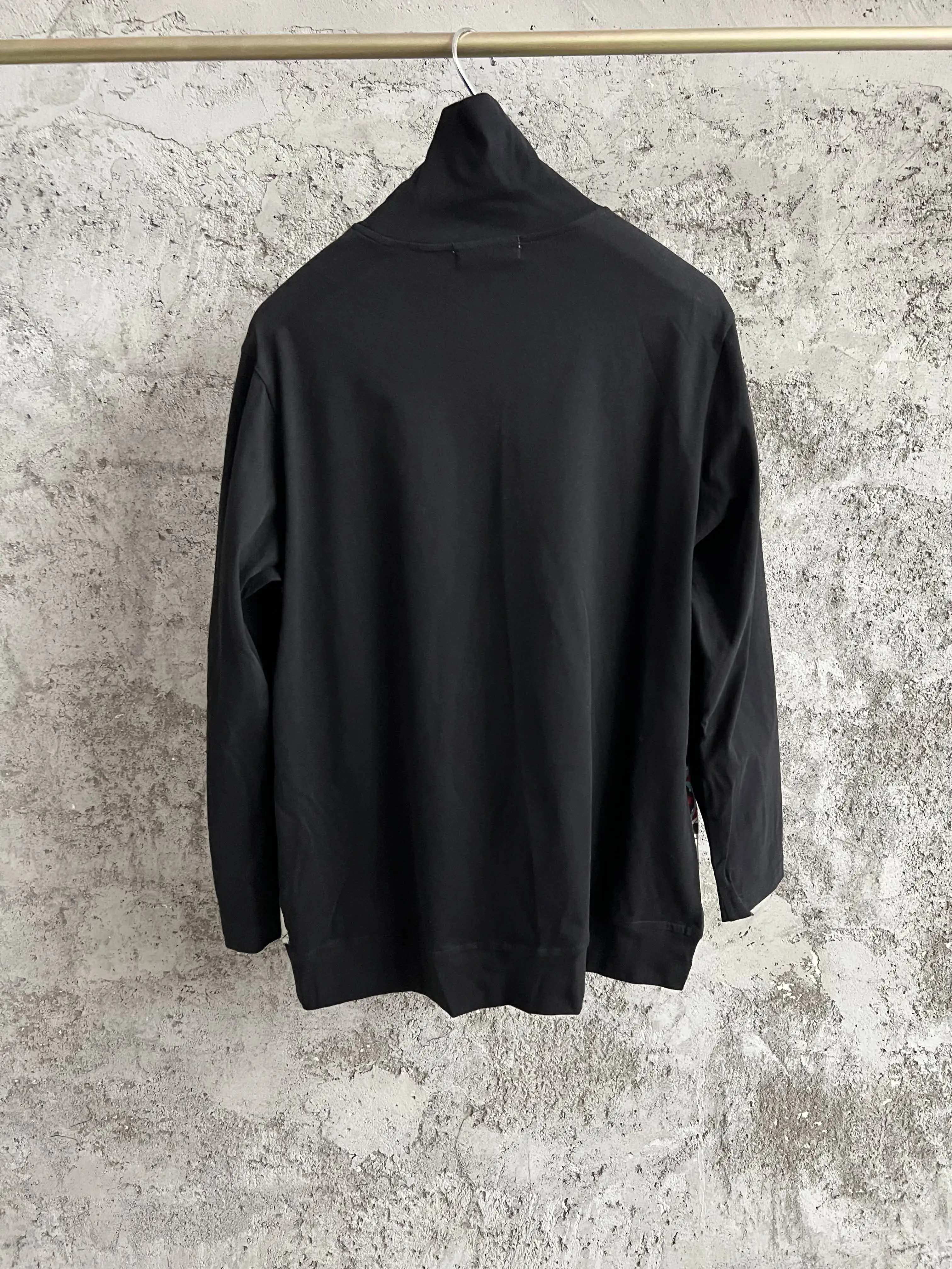 Lu Ming Pavilion material patchwork printed wool long-sleeved sweatshirt, senior knitted sweater