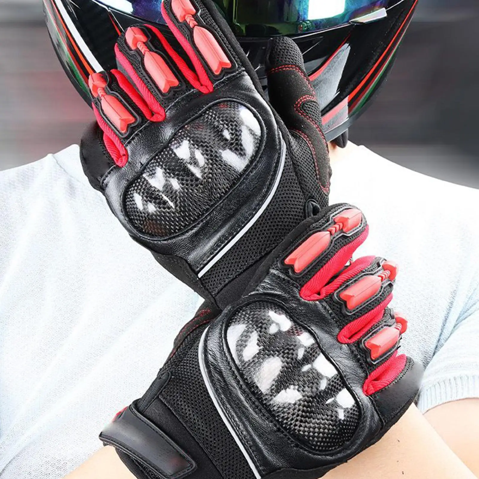 

Эластичные мотоциклетные перчатки Мотоциклетные перчатки ветрозащитные защитные корпуса из углеродного волокна для вождения на заднем дворе