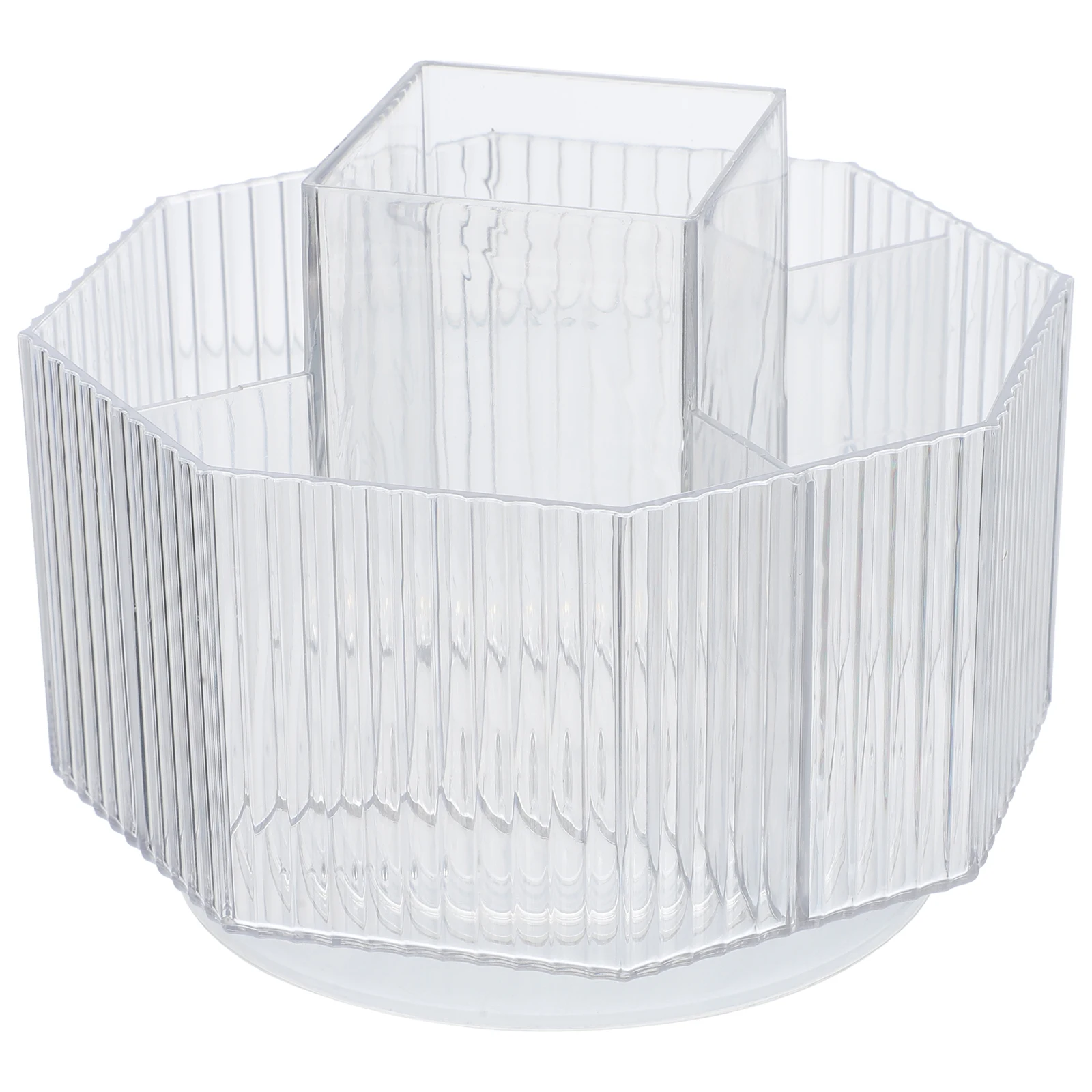 

Desktop Makeup Brush Organizer Box Rotating Brush Holder for Vanity Tabletop Use Large Capacity Storage Compartment