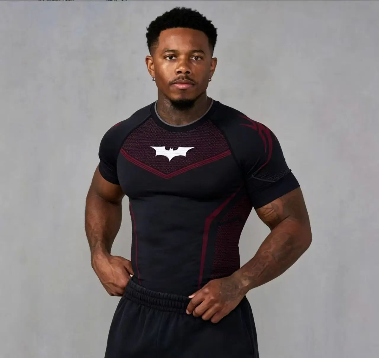 Summer new Men's Tight T-shirt Jogger YA Sports Fitness Ice sensation Tight-fitting Running Training Speed Dry Short sleeves