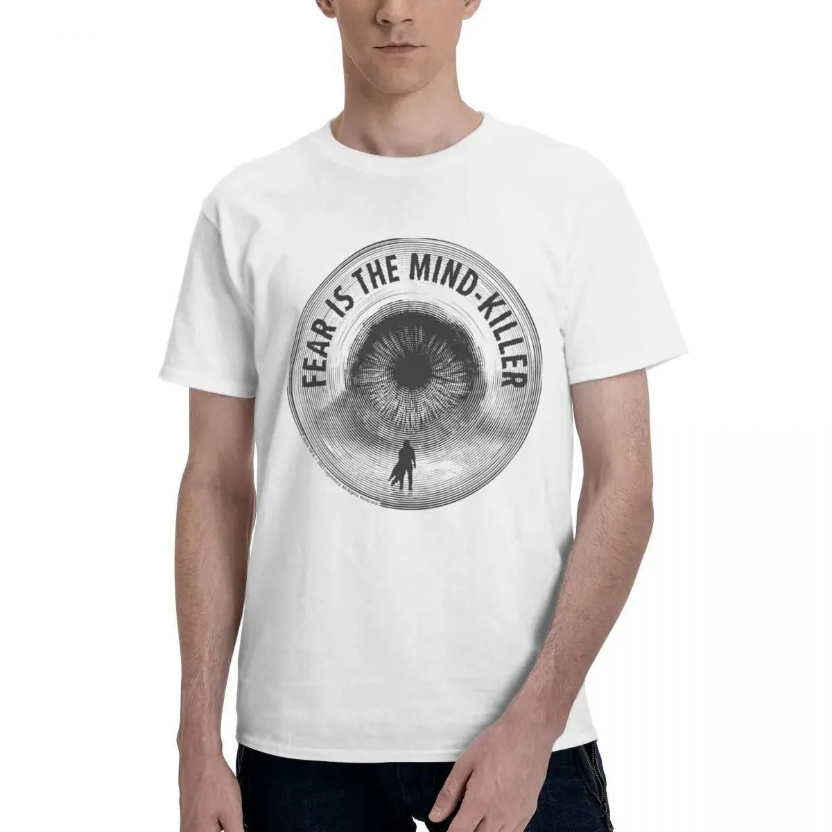 The Sandworm Fear Is The Mind-Killer T-Shirt for Men Shai-Hulud Pure Cotton Tee Shirt O Neck Short Sleeve T Shirt Clothing