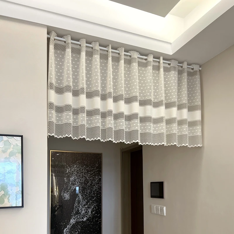 Nordic Style Semi-Height Lace Door Curtain Ins Wind Blocking Short Curtain for Bedroom Balcony Kitchen Home Decor Fabric Door...