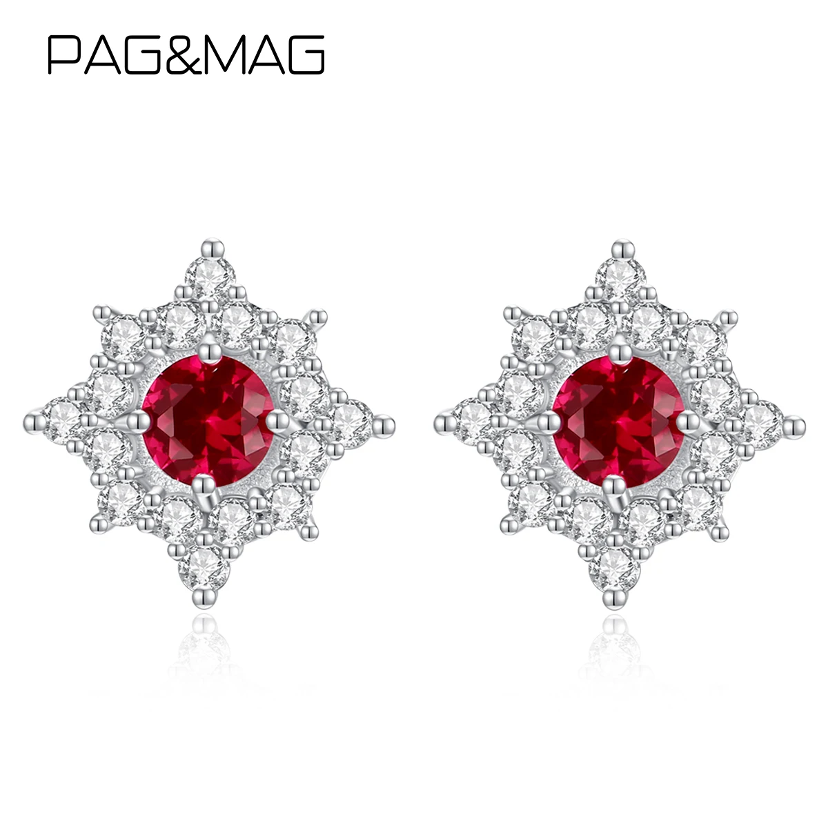 

Серьги-гвоздики PAG&MAG из стерлингового серебра 925 пробы с элегантными драгоценными камнями для женщин, украшенные для вечеринок и праздников, на День святого Валентина