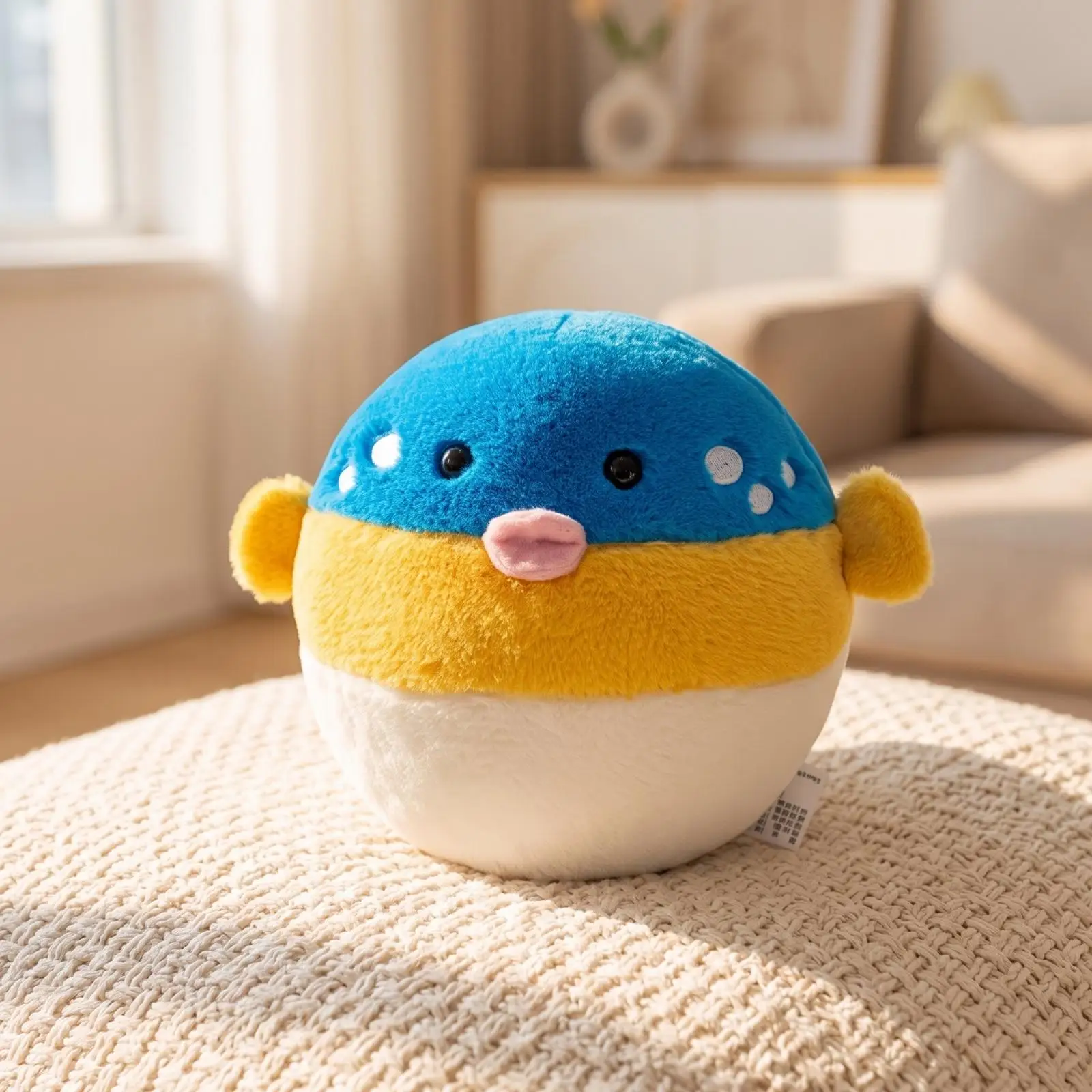 Electric Bouncing Sound Plush Figure Toy Soft Puffer Fish Stuffed Animal for Toddlers Interactive Sensory Development Gift