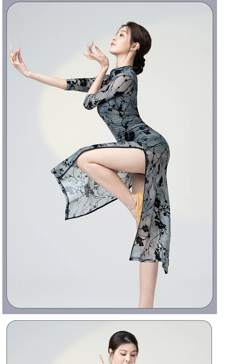 [Vendite calde in negozi] Miglioramento della danza classica Gonna Qipao dimagrante Costume da ballo Danza cinese Prestazioni di pratica dimagrante