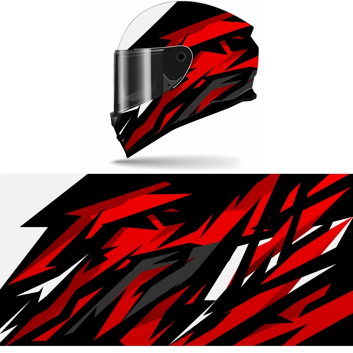 

Abstract Red and Black Full Helmet Wrap Sticker Motorcycle Helmet Racing Graphic Decal Vinyl Wrap Helmet Decor Sticker