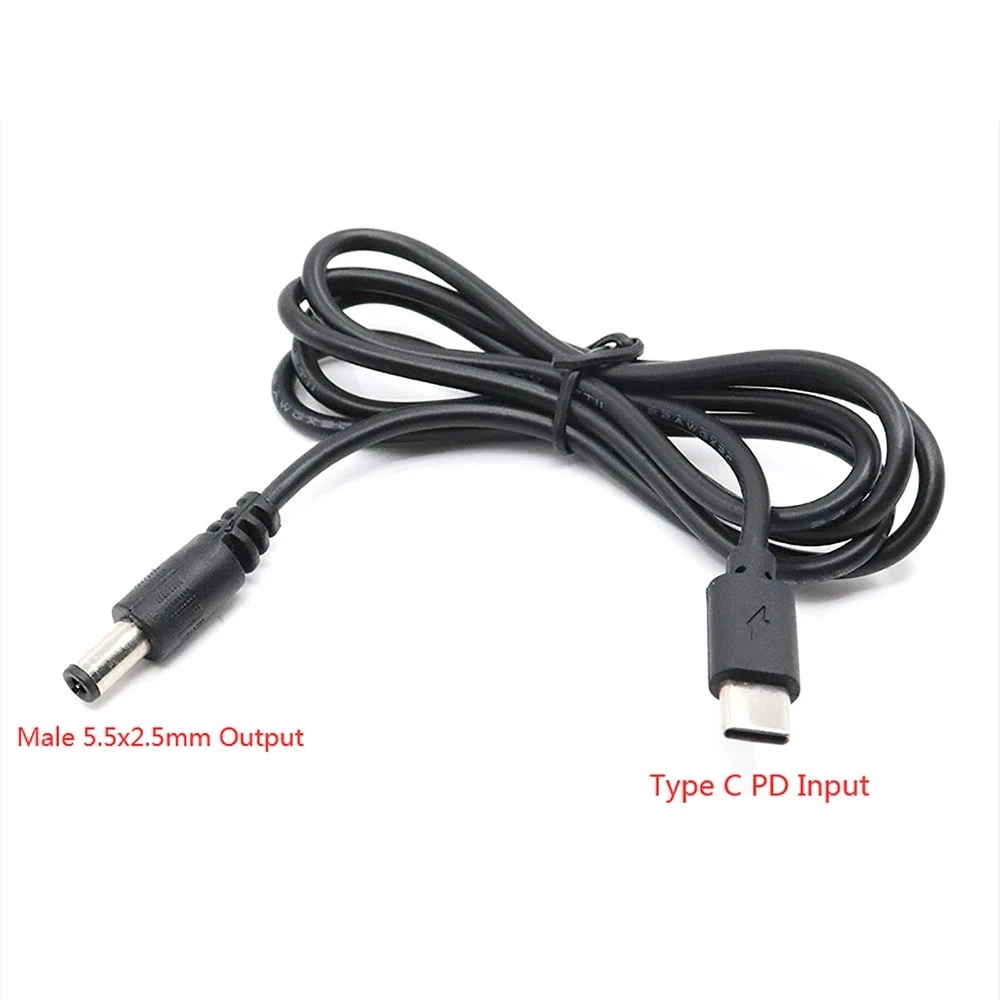 PD Adapter Cable USB Type C To 12V Male DC 5.5x2.5mm For Laptop CCTV Camera Wireless WIFI Router Speakers LED Light