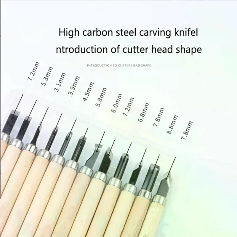 12pc Wood Carving Chisels Handmade Woodworking Carving Set for Basic Cutting&detailed Woodworking Diy Hand Tools Gouges Knife