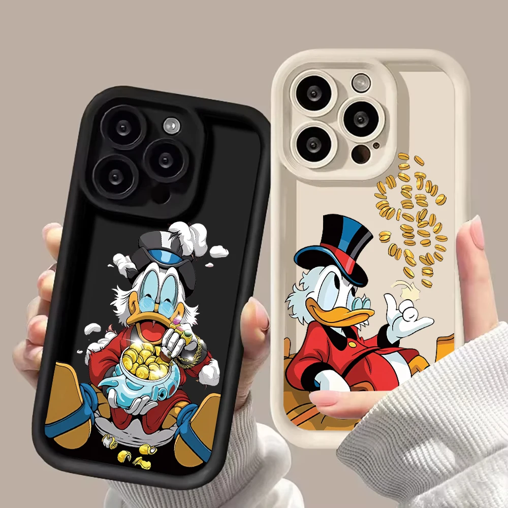 Disney Donald Duck Gold Coin For Apple iPhone 16 15 14 13 12 11 XS XR X Pro Max Plus SE2 Soft Silicone Mobile Funda Phone Case