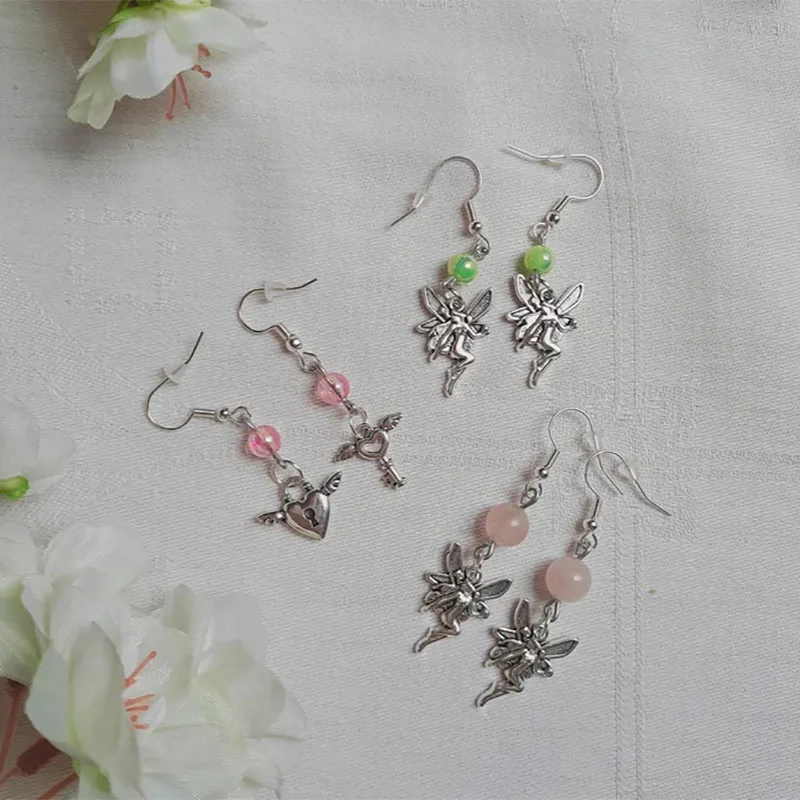 Fairy earrings hear earrings aesthetic Cottagecore 90s Y2K Jewellerya