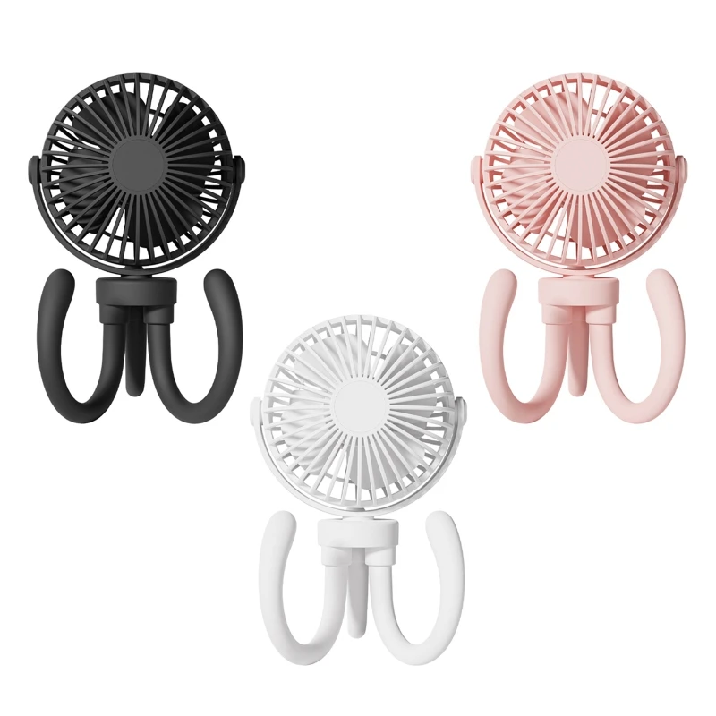 

HX6A ​Handheld Fan Rechargeable 3 Speeds Stroller Fan with Flexible Tripod ​2000mah