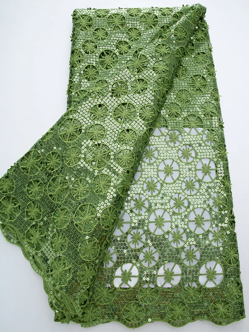 

Nigerian Cord Lace Knitted Fabric Crystals Guipure 2024 High Quality African Lace Fabric Water Soluble Dress for Women Sew A3867