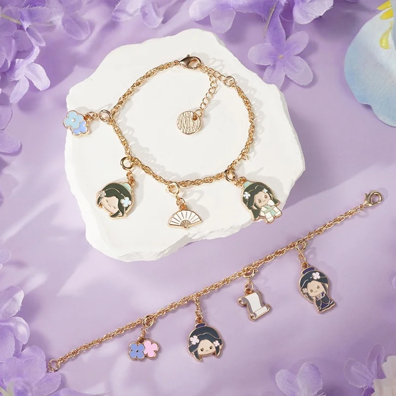 

Официальное благословение небесного цвета, аниме-фигурка Hua Cheng Xie Lian, красивый браслет Tian Guan Ci Fu, металлический браслет в подарок