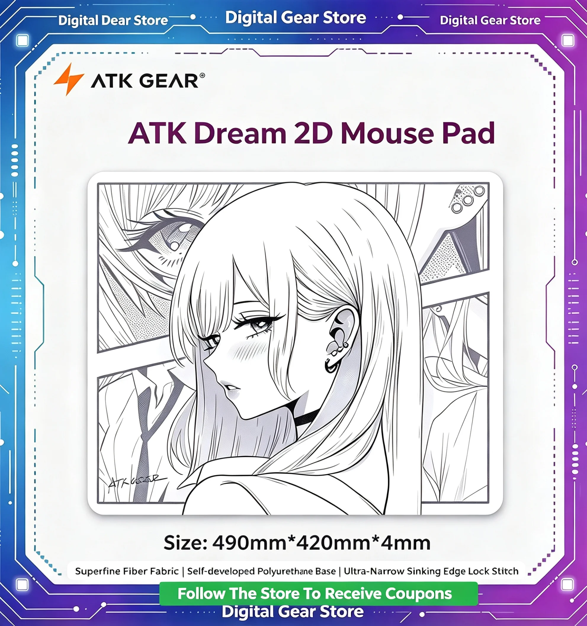 ATK Dream Large Size Neutral Gaming Mouse Pad Balanced Gliding Surface Anti Slip Stitched Edge Desk Mat Gaming Office Mousepad