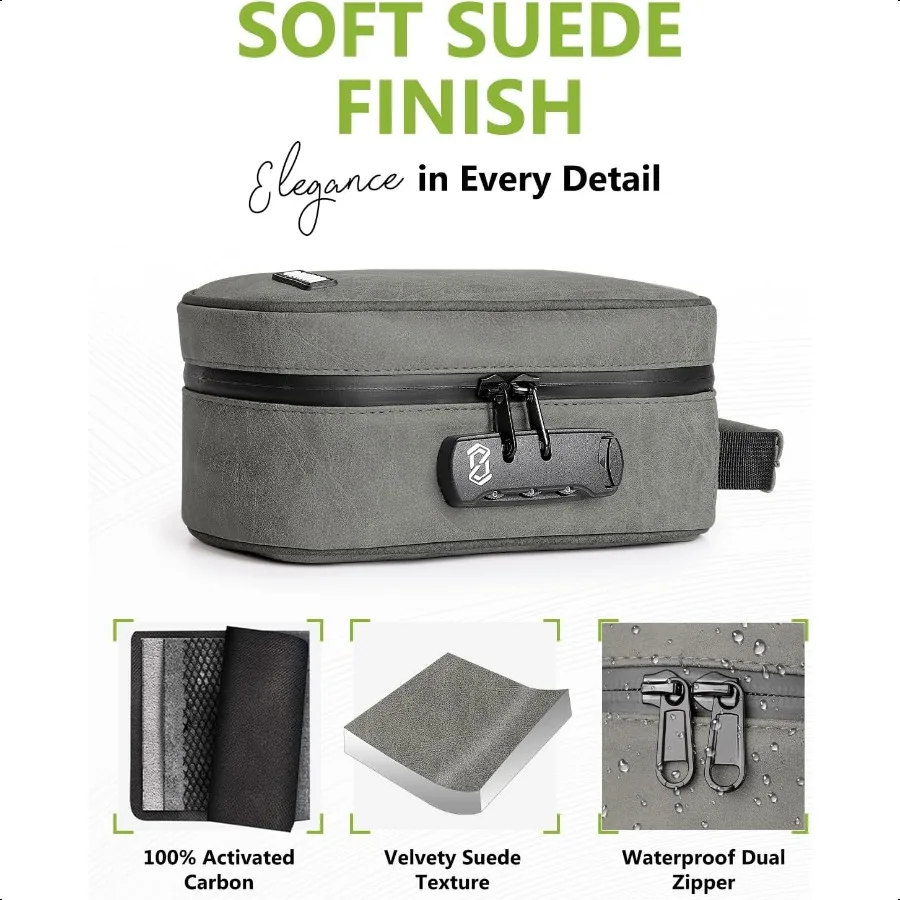 Smell Proof Bag with Combination Lock File Organizer Case Container Medicine Odorl Storage Lock Box Great Gift for Friend