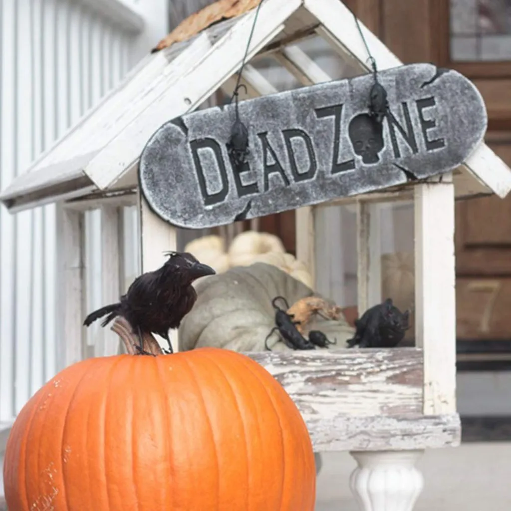 الهالوين الغراب الاصطناعي الريش الأسود واقعية متعددة الوظائف مهرجان جو الدعائم ديكورات خارجية حديقة شرفة